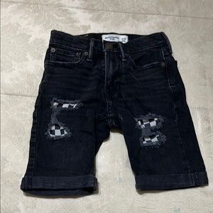Black Distressed Denim Shorts